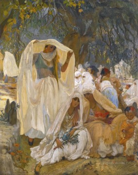 Árabe Painting - LE JOUR DU PROPHETE A BLIDAH EN ALGERIE Frederick Arthur Bridgman Árabe